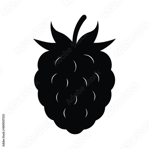 Blueberry berry fruit silhouette icon healthy nutrition art on white background Vector illustration