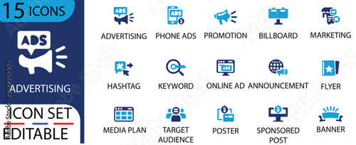 Digital Marketing and Advertising Business Strategy Icon Set. Advertising, Marketing, Icon, Set, Digital, Business, Strategy, Social and more.Solid icons collection.