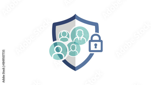 Secure protection for people and data with shield and lock