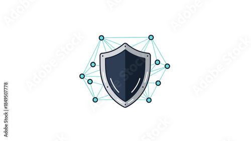 Protective shield with network connections for cybersecurity and data protection