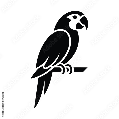 Minimalist Parrot Silhouette Vector Logo Icon