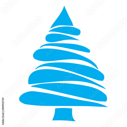 christmas trees on white, geometric art. objects for polygraphy, posters, t-shirts and textiles. black and white illustration