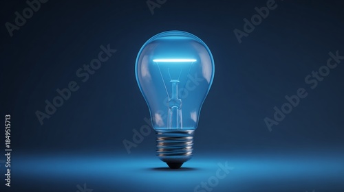LED light bulb emitting futuristic blue light 