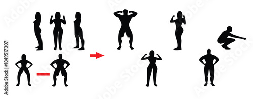 Gym Fitness Icon Set for Workout Training, Bodybuilding Exercise, Strength Cardio Equipment, Healthy Lifestyle, Muscle Building, Crossfit, Weight Loss, Sports Club, Modern Vector Design
