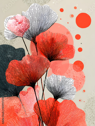 Abstract Floral Illustration with Bold Petals
