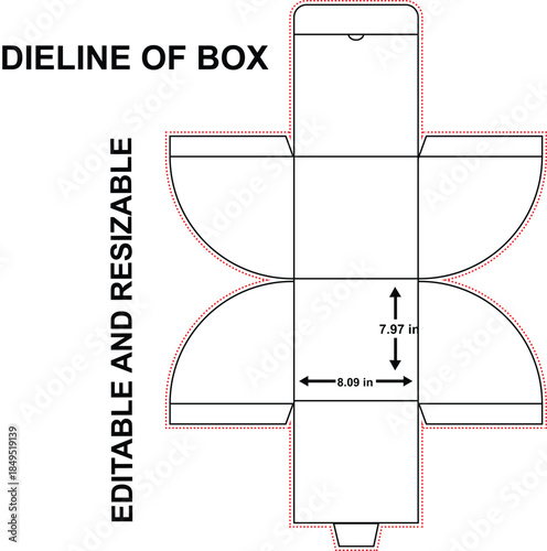 Custom dimensions flip top boxes arc dieline