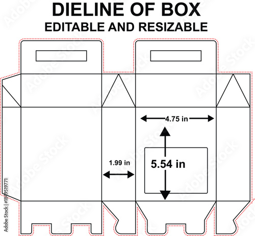 Pasta box with window dieline