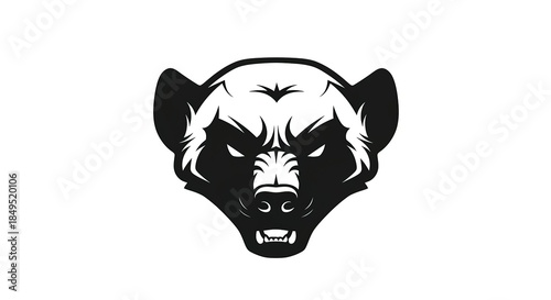 Fierce Honey Badger Head Logo Design.