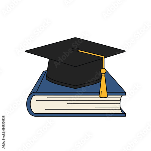 Graduation Cap and Book Essential Symbols of Academic Achievement