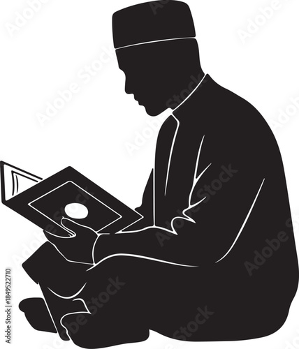 Muslim Man Praying Silhouette with Mosque Background

Woman in Hijab Praying Dua Islamic Silhouette Art

Reading Holy Quran Silhouette for Ramadan Background