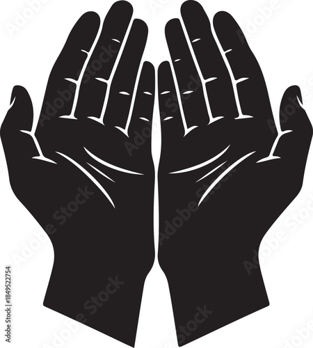 Open Hands in Prayer Dua Silhouette

Silhouette of Human Hands Praying for Blessing

Islamic Dua Hands Supplication Silhouette Isolated