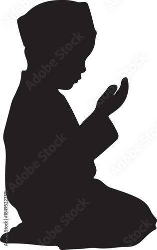 Muslim Boy Praying Islamic Silhouette

Islamic Prayer Faith and Worship Concept

Child Praying Salah Spiritual Silhouette