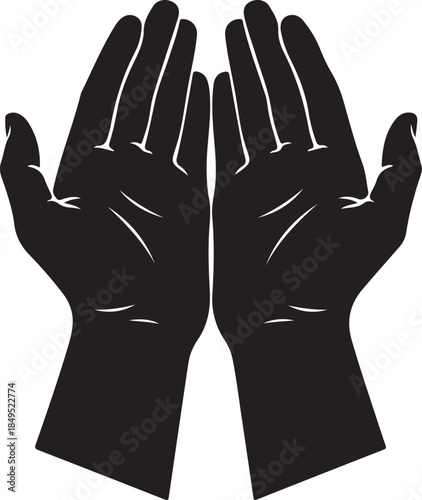 Open Hands in Prayer Dua Silhouette

Silhouette of Human Hands Praying for Blessing

Islamic Dua Hands Supplication Silhouette Isolated