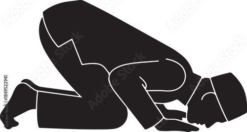 Muslim Man Prostrating in Sujud Prayer Silhouette

Islamic Salah Prayer Sujud Position Silhouette

Man Praying Namaz in Masjid Silhouette Isolated