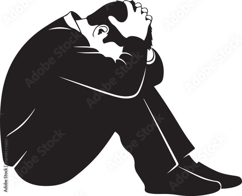 Sad Person Silhouette Feeling Lonely and Depressed

Mental Health Awareness Sadness and Loneliness Concept

Man Using Phone in Dark Silhouette Reflectio