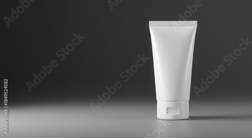 Stylish white tube mockup for cosmetic product.