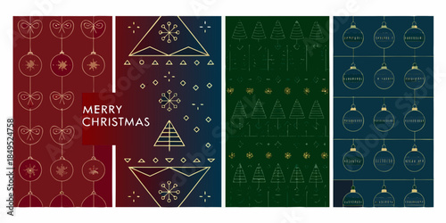 Festive christmas patterns with ornaments trees and joyful holiday greetings