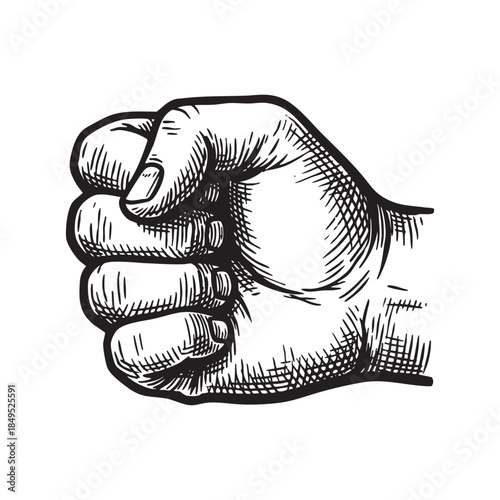 Side View Clenched Fist Engraving