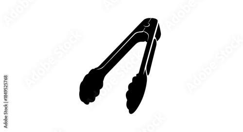 Kitchen Tongs Silhouette for Cooking and Serving.