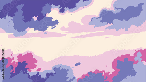 Abstract pastel painting with shades of purple, pink, and cream