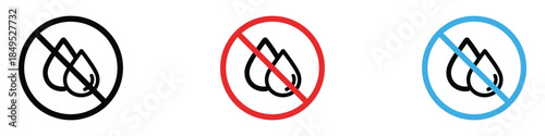 Oil free icon vector. Do not get wet, no water, no rain symbol. vector illustration.