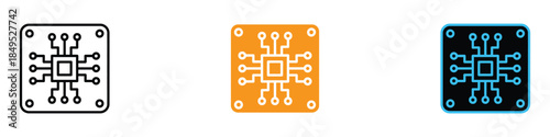 PCB icon vector. electronic circuit board and computing power symbol. vector illustration.