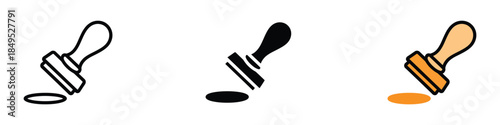 Rubber Stamp icon vector. official approval, authenticity, confirmation symbol. vector illustration.