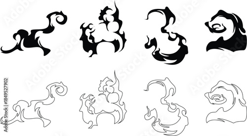Bad Smell Smoke Clouds, Cartoon Steam and Odor Vapor Icons Illustration.
