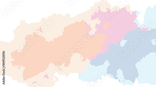 Abstract watercolor wash in pastel shades of pink, peach, and blue