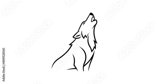Howling Wolf Silhouette - A Majestic Creature of the Wild.