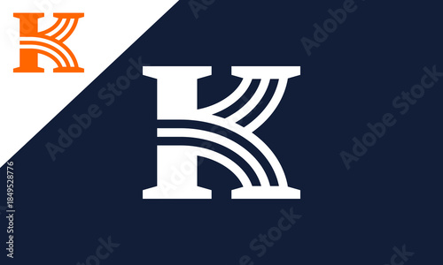 K monogram mark logo design