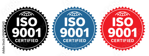 ISO 9001 Certified Badge set , ISO 9001 Certified logo set, ISO 9001 Certified stamp set