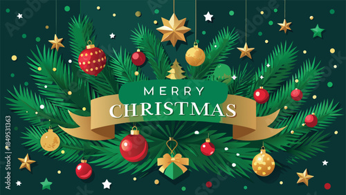 Merry Christmas backdrop with vibrant lights, enhancing the festive mood of the season..eps