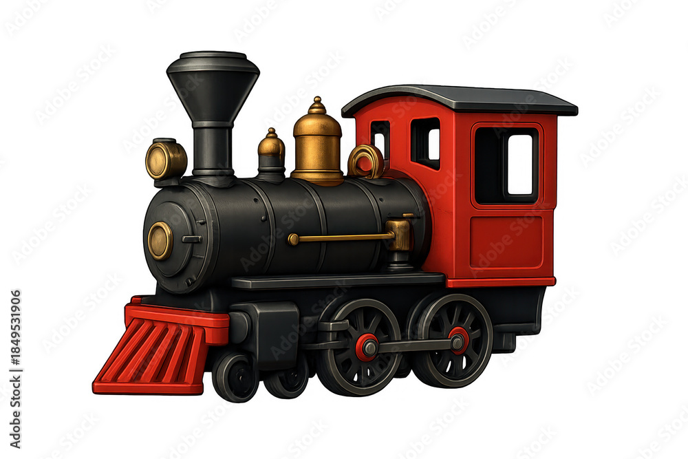 Obraz premium Toy steam locomotive engine representing childhood play