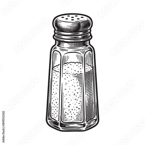 Vintage Glass Salt Shaker Engraving