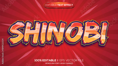 3D text effect shinobi theme