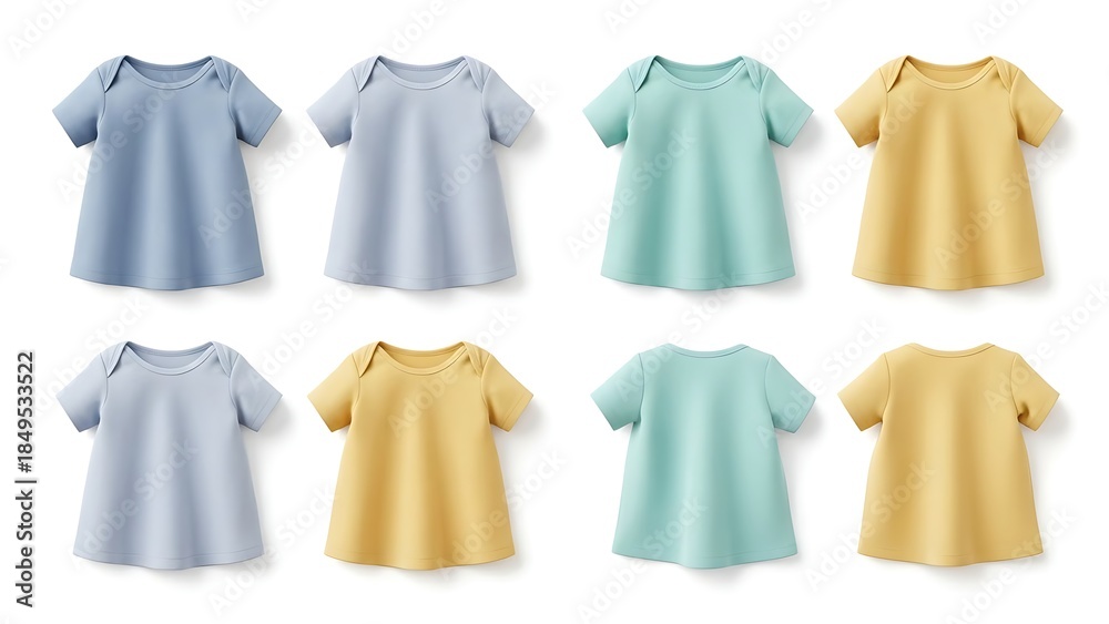 Obraz premium Colorful baby clothes collection isolated on white background
