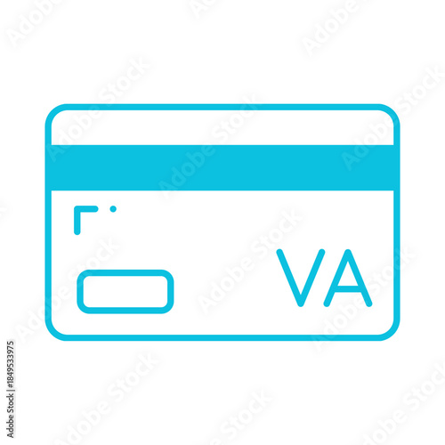 A minimalist blue outline icon depicting a generic payment card with a magnetic stripe and chip, symbolizing financial transactions.