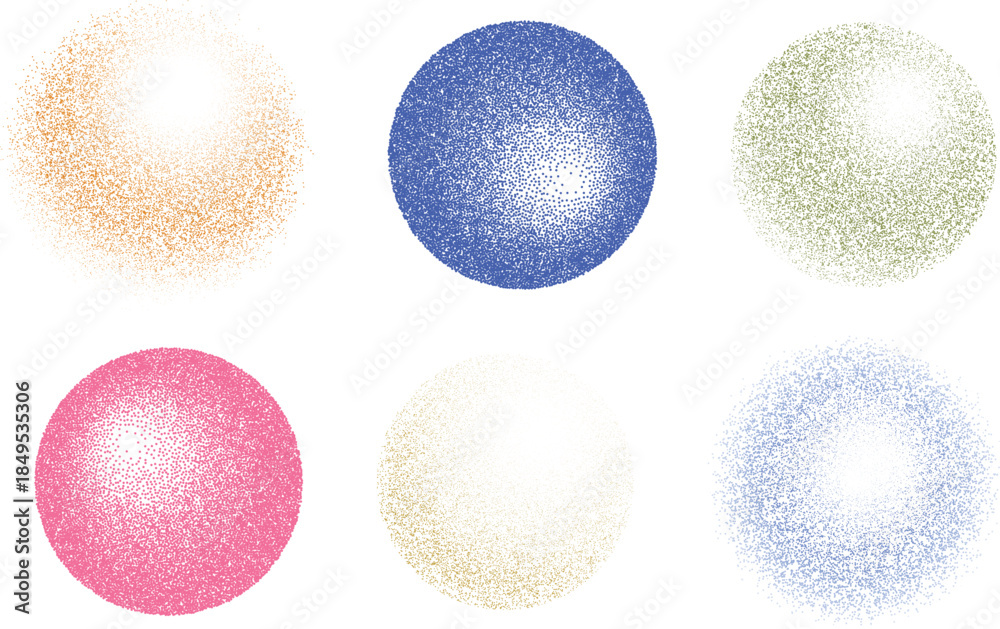 Fototapeta premium halftone gradient texture , abstract circles with photocopy grain effect, halftone gradient 