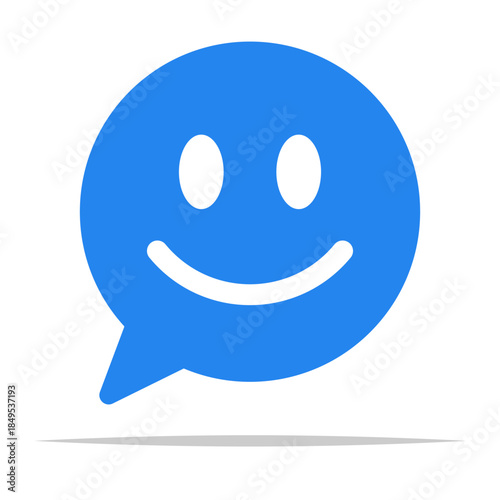 Happy smile speech bubble chat vector isolated illustration