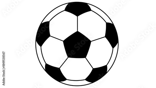 Classic Black and White Soccer Ball on Isolated White Background