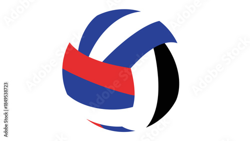 Abstract 3d vector logo design featuring a red magnetic horseshoe symbol and metal flag icon as a business concept illustration on an abstract vector background