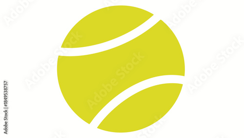 A round yellow tennis ball vector illustration isolated on white background as a sports equipment icon for game competition and leisure activity