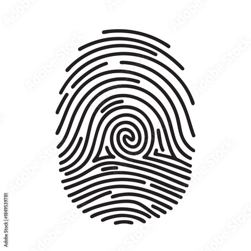 Fingerprint Line Art Design on Transparent Background