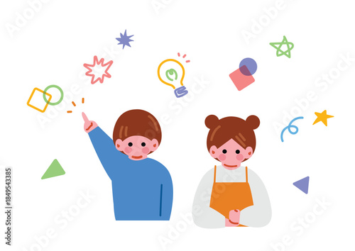 閃く子供のイラスト