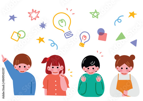 閃く子供のイラスト