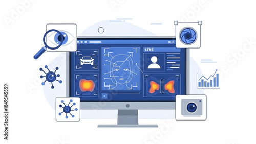 A computer screen displaying various data analysis tools and graphics