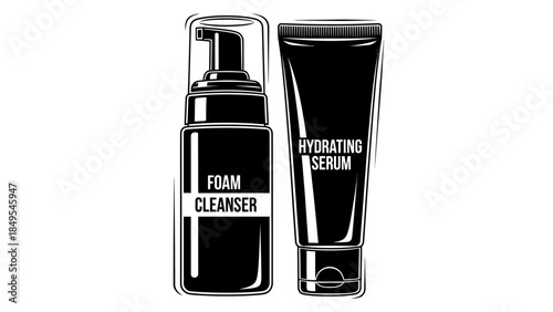 Cosmetic bottles and perfume vector illustration on white background