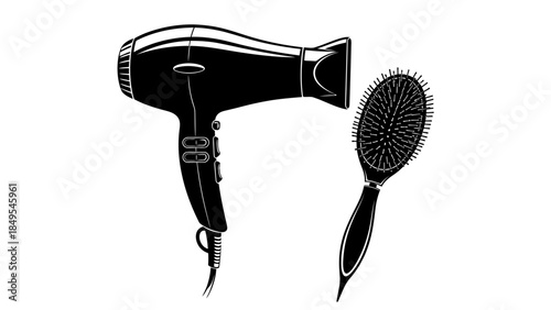 Vintage electric hair dryer appliance isolated on white background as a professional plastic beauty tool for barber salon hair care and fashion styling