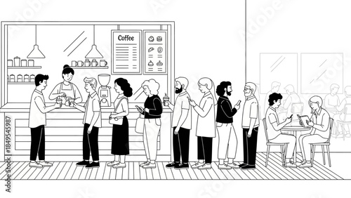 Business people meeting together in a modern office as a simple silhouette style illustration